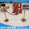 Cột chắn inox mạ vàng dây thừng bện