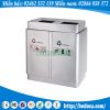 Thùng rác inox 2 ngăn ngoài trời BHW-90B